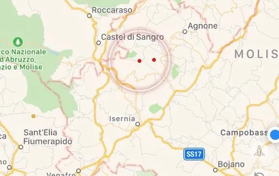 Lieve scossa di terremoto in Alto Molise, epicentro Vastogirardi